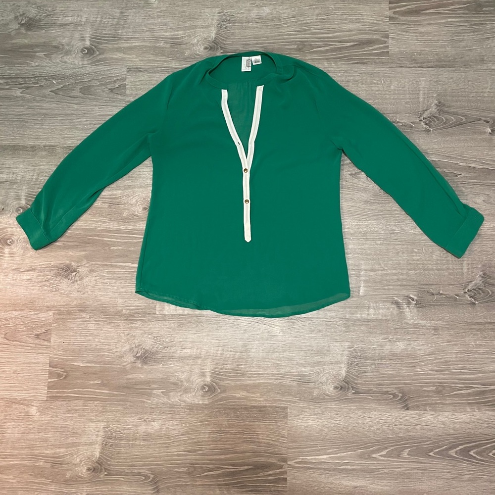 Sheer Green Long Sleeve Shirt